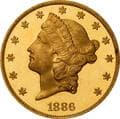 1886 Liberty Head Double Eagle. JD-1. Rarity-6-. PR-65DCAM+ (PCGS).